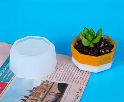 MOLDE DE SILICONA OCTOGONAL MACETERO 6.5CM