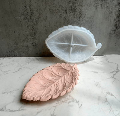 MOLDE DE SILICONA JABONERA, DISEÑO HOJA II