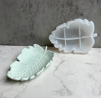 MOLDE DE SILICONA JABONERA, DISEÑO HOJA IV