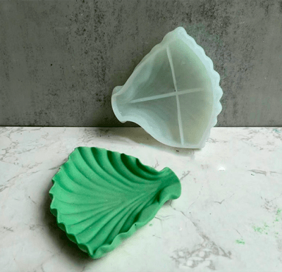 MOLDE DE SILICONA JABONERA, DISEÑO CONCHA II