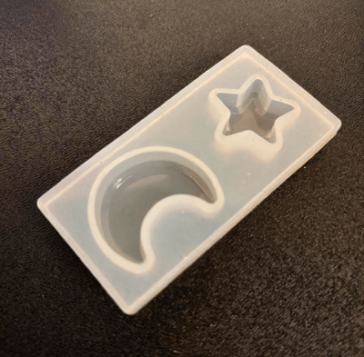 MOLDE DE SILICONA BIJUTERIA LUNA ESTRELLA RECTANGULAR