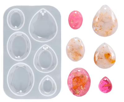 MOLDE DE SILICONA MINI JOYA 10 ARETE LAGRIMA x 6U.