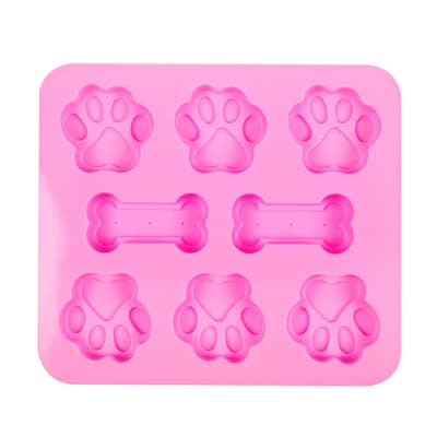 MOLDE DE SILICONA HUELLA PERRO HUESOS