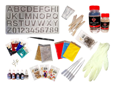KIT 1 MOLDE DE SILICONA LETRAS Y ACCESORIOS