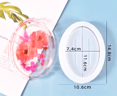 MOLDE DE SILICONA JABONERA OVALADA.