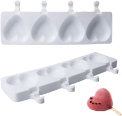 MOLDE DE SILICONA CORAZON PALETA 1