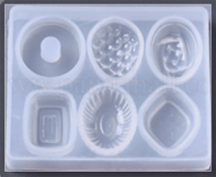 MOLDE DE SILICONA MINI-PIEDRAS PRECIOSAS VARIAS x6u. 1CM 0