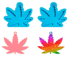 MOLDE DE SILICONA TIPO HOJA -  RAFTA 3.5CM 0