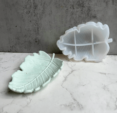 MOLDE DE SILICONA JABONERA, DISEÑO HOJA IV 0