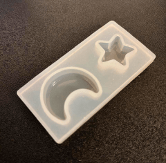 MOLDE DE SILICONA BIJUTERIA LUNA ESTRELLA RECTANGULAR 0