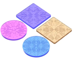 MOLDE DE SILICONA POSA VASO CUADRADO RODONDO  10.5CM 2