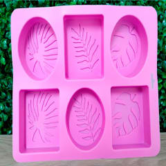 MOLDE DE SILICONA JABON HOJAS 1