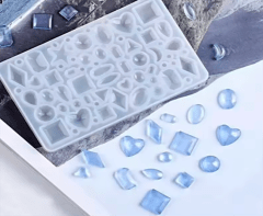 MOLDE DE SILICONA MINI-JOYAS, PLANCHA 6.5x10.5CM 1