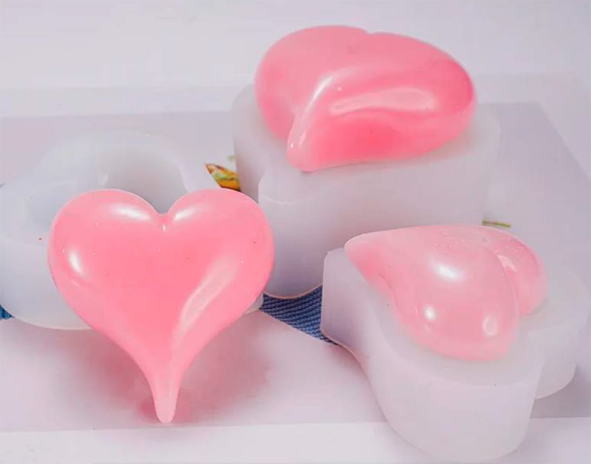 MOLDE DE SILICONA CORAZON 12