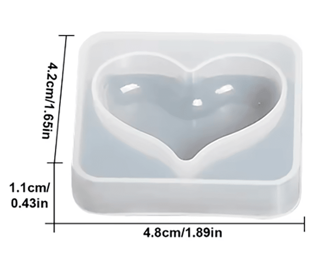 MOLDE DE SILICONA CORAZON 4x1CM PROFUNDIDAD3