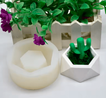 MOLDE DE SILICONA MACETERO BICELADO PARA RESINA, YESO1