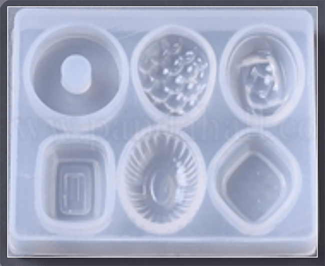 MOLDE DE SILICONA MINI-PIEDRAS PRECIOSAS VARIAS x6u. 1CM1