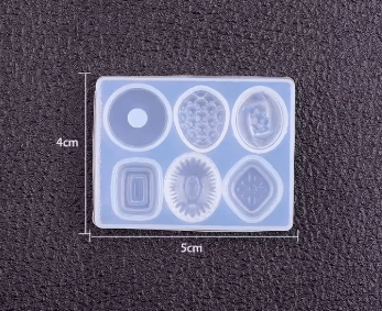 MOLDE DE SILICONA MINI-PIEDRAS PRECIOSAS VARIAS x6u. 1CM2