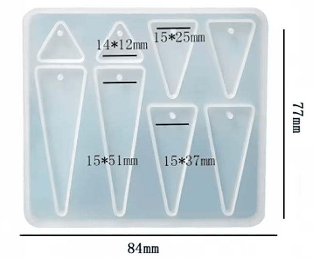 MOLDE DE SILICONA PENDIENTES, ARETES TRIANGULARES PEQUEÑOS2