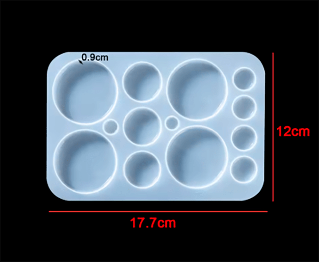 MOLDE DE SILICONA DIJE, CABUJON, ARETE  REDONDOS VARIAS MEDIDAS1