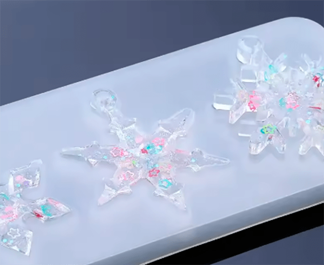 MOLDE DE SILICONA 14.5x7CM - COPOS DE NIEVE 5.5x4.5CM2