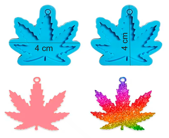 MOLDE DE SILICONA TIPO HOJA -  RAFTA 3.5CM2
