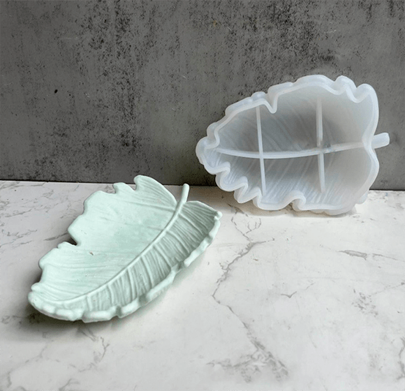 MOLDE DE SILICONA JABONERA, DISEÑO HOJA IV1