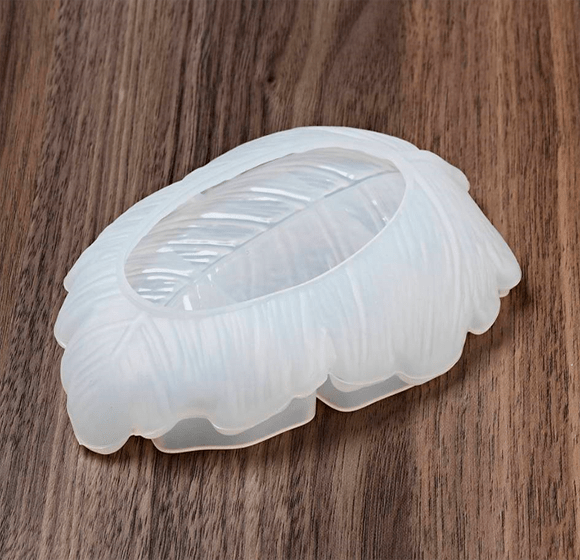 MOLDE DE SILICONA JABONERA, DISEÑO HOJA IV2