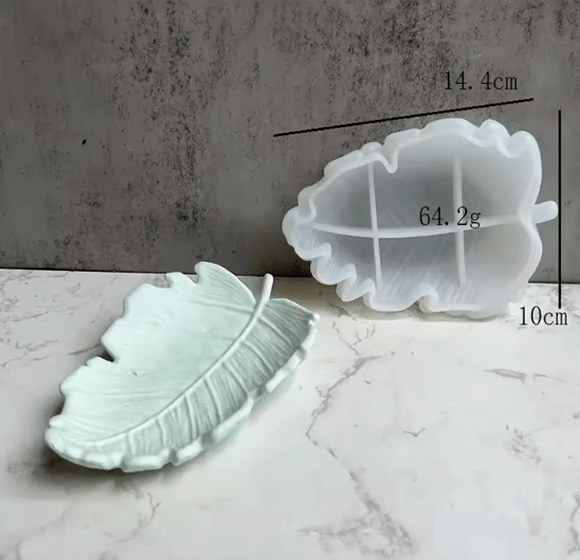 MOLDE DE SILICONA JABONERA, DISEÑO HOJA IV3