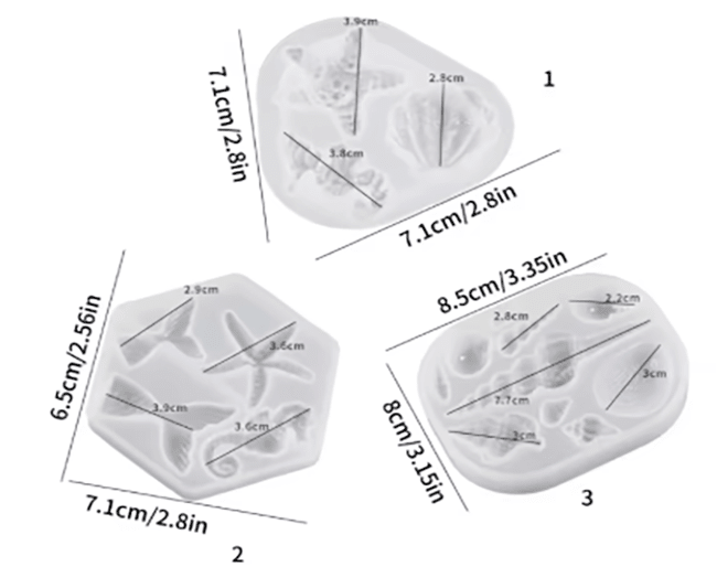 MOLDE DE SILICONA CARACOL VARIAS MEDIDAS x 8U.3