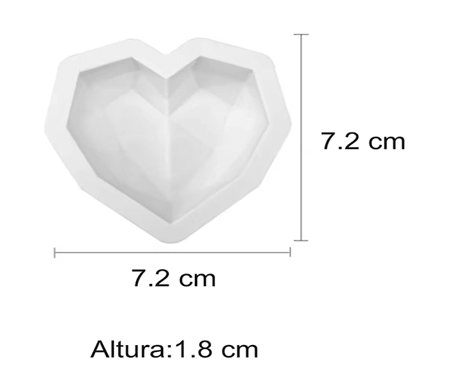 MOLDE DE SILICONA VARIOS MODELOS BIJUTERIA, CORAZON BISELADO2