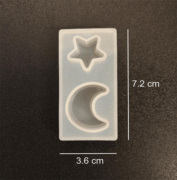 MOLDE DE SILICONA BIJUTERIA LUNA ESTRELLA RECTANGULAR2