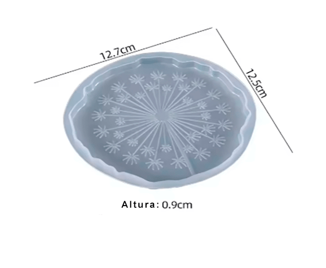 MOLDE DE SILICONA POSA VASO ó POCILLO, HOLOGRÁFICO.1