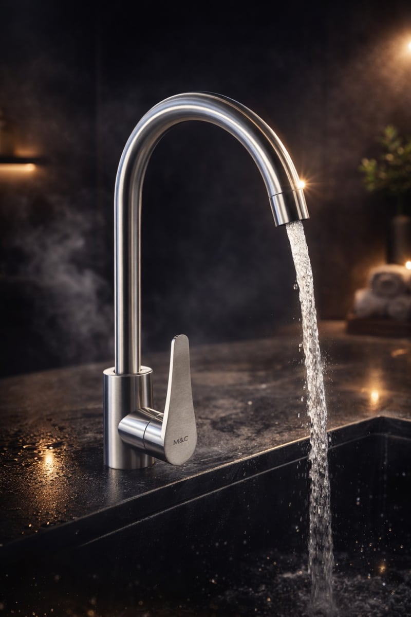 CAÑO GRIFERIA COCINA FAUCET MODELO: YA 26Q WIRE - SILVER1