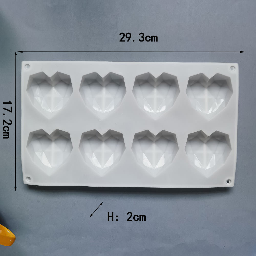MOLDE DE SILICONA CORAZON DIAMANTE1