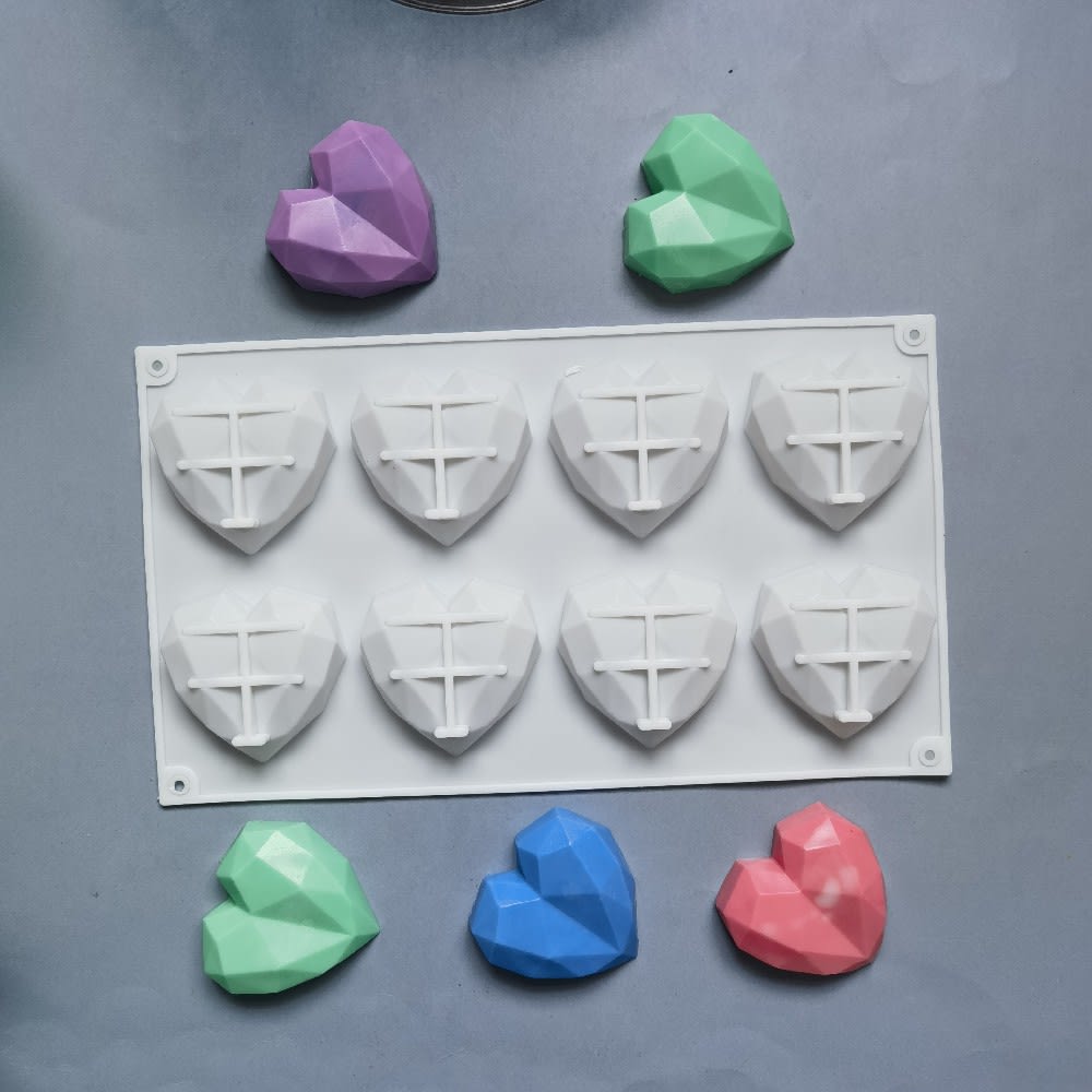 MOLDE DE SILICONA CORAZON DIAMANTE7