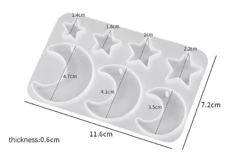 MOLDE DE SILICONA LUNA Y ESTRELLA.2