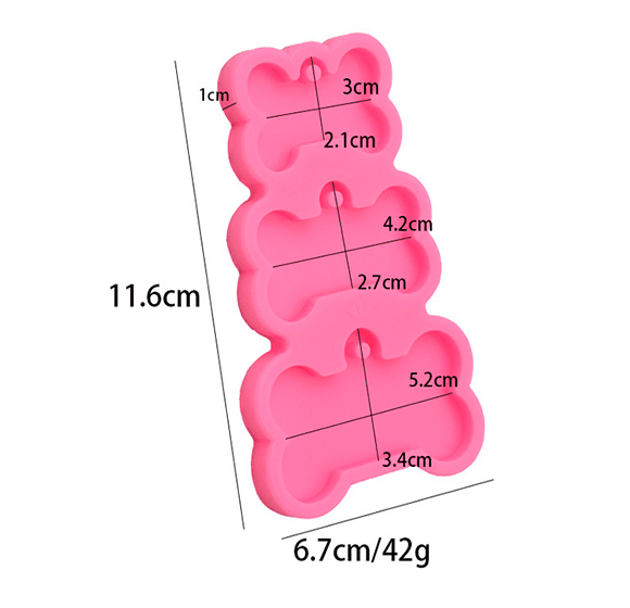 MOLDE DE SILICONA HUESITO X 3 DISEÑOS3