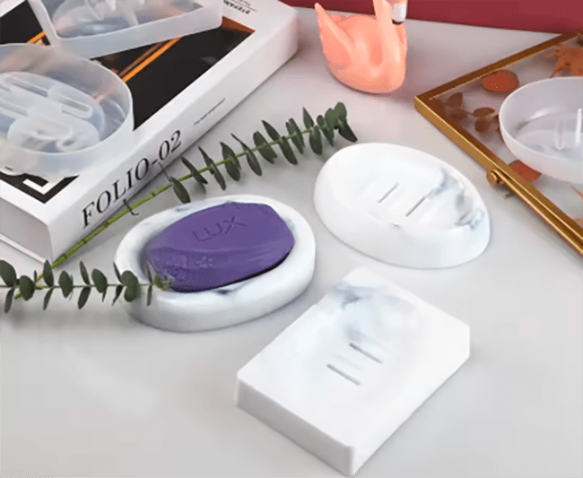 MOLDE DE SILICONA JABONERA OVALADA. 2