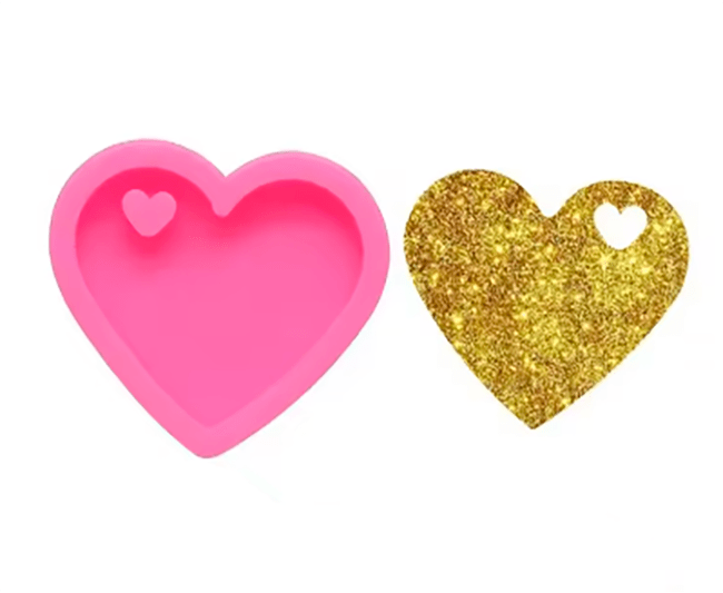 MOLDE DE SILICONA CORAZON/CORAZONCITO 4.5CM2