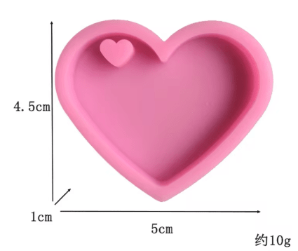 MOLDE DE SILICONA CORAZON/CORAZONCITO 4.5CM3