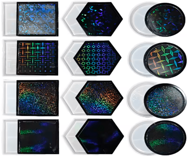 MOLDE DE SILICONA HEXAGONO HOLOGRAFICO.2