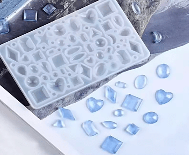 MOLDE DE SILICONA MINI-JOYAS, PLANCHA 6.5x10.5CM2