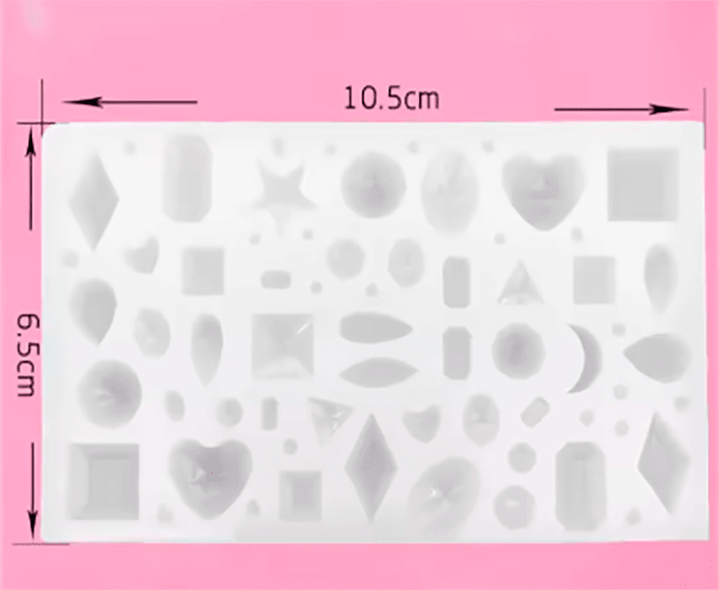 MOLDE DE SILICONA MINI-JOYAS, PLANCHA 6.5x10.5CM3