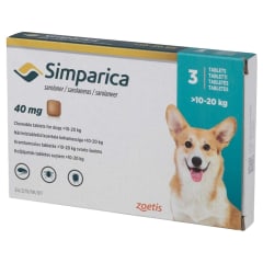 SIMPARICA 3 COMPRIMIDOS 10 A 20 KG