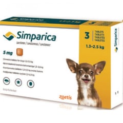 SIMPARICA 3 COMPRIMIDOS 1.3 A 2.5 KG