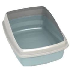 CAT LOVE BAÑO CON BORDE CELESTE/GRIS