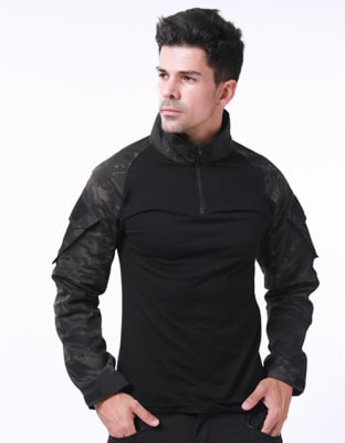 POLERA DE COMBATE ESDY TIPO MULTICAM BLACK