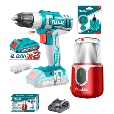 OFERTA KIT INALAMBRICO TOTAL TALADRO INALAMBRICO 20V + MOLINO DE CAFE 40GR TOSLI23013