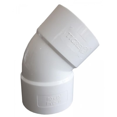 CODO 45° 80MM H-H PVC BLANCO
